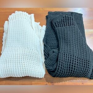 Women’s Heavy Crochet Double-Slit Maxi Pullover Sweaters 
(2 pack)